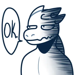 🆗 OK. ok, reptil, cartoon, sticker, ausdruck, zustimmung whatsapp sticker