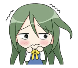 😐 Anime, Mädchen, nervös, süß, Cartoon telegram sticker