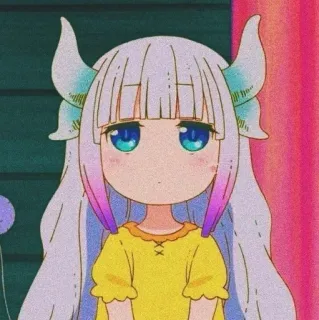 💕 Kanna Kamui Miss Kobayashi's Dragon Maid Anime, Drago, Carino, Kawaii, Manga telegram sticker