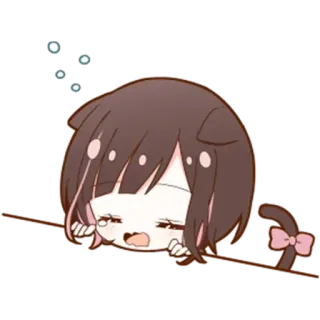 🌟 アニメガール, 眠い, 可愛い, 漫画 telegram sticker