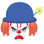 👓 clown, maléfique, effrayant, dessin animé, flippant, visage telegram sticker