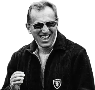 😄 uomo, occhiali da sole, che ride, Raiders, sport, allenatore, John Madden telegram sticker