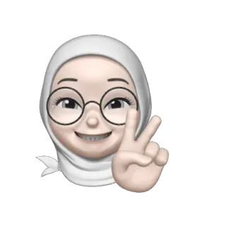 🦴 Emoji, Hijab, Frau, Friedenszeichen, Brille, Sticker telegram sticker
