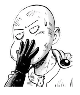 🚽 Saitama One-Punch Man anime, manga, saitama, one-punch man, hero, funny telegram sticker