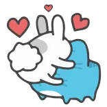 ❤️ зайчик, сердечки, любовь, милый, стикер, кролик whatsapp sticker