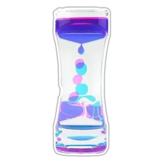 🍾 Timer liquido, Gioco sensoriale, Clessidra, Arredo scrivania, Gioco in movimento, Relax, Arredamento casa whatsapp sticker
