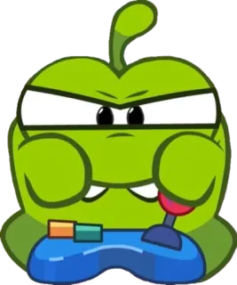 🎮 cartone animato, gioco, mostro, verde, controller telegram sticker