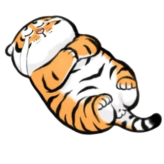 😭 tigre, carino, animale, assonnato, cartone animato telegram sticker