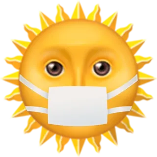 🌞 matahari, masker, covid, coronavirus, perlindungan, keamanan, kesehatan whatsapp sticker