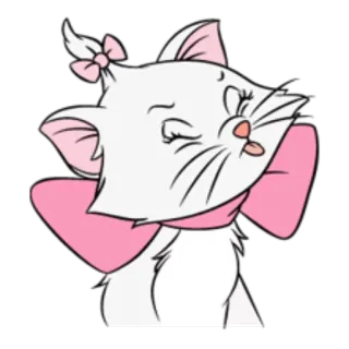 😝 Marie The Aristocats gato, gatito, Marie, Disney, Los Aristogatos, dibujos animados, lindo, rosa telegram sticker