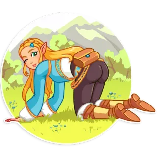 😉 Zelda The Legend of Zelda зельда, принцесса, видеоигра, мультфильм, блондинка telegram sticker