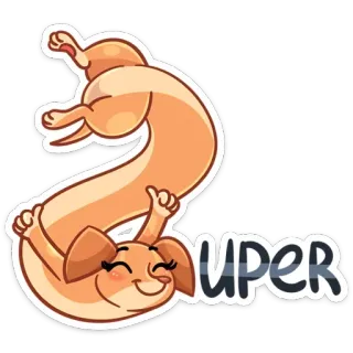👍 UPER anjing, imut, hewan, seru, stiker telegram sticker
