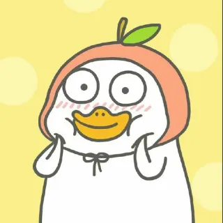 🐣 เป็ด, การ์ตูน, น่ารัก, ลูกพีช, สัตว์, คาวาอิ, ตัวละคร, ภาพประกอบ telegram sticker