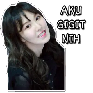 😬 AKU GIGIT NIH 女人, 咬, 牙齿, 印尼语, 表情, 贴纸 telegram sticker