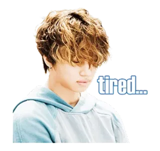 😔 tired... stanco, assonnato, esausto, persona, uomo, triste, umore whatsapp sticker