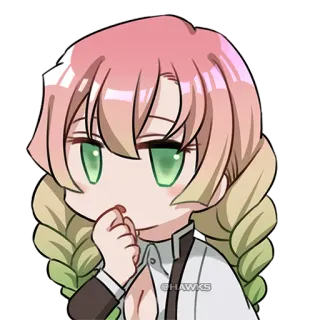 🤔 Mitsuri Kanroji Demon Slayer Anime, Manga, Demon Slayer, Mitsuri Kanroji, Charakter, Kawaii whatsapp sticker