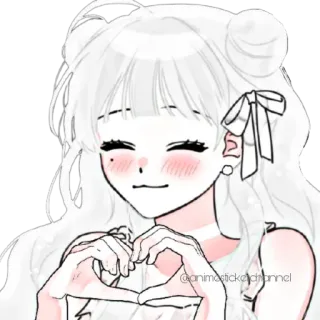 ❤️ @animostickerchannel Anime, Fille, Coeur, Mignon, Dessin telegram sticker