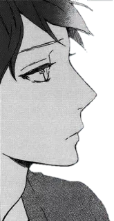 😑 anime, manga, art, illustration, drawing, profile, boy telegram sticker
