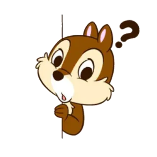❓ Chip Ardilla listada, Dibujos animados, Disney, Personaje, Pregunta, Lindo telegram sticker