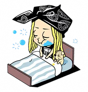 😖 sleep, dog, cute, tired, bed telegram sticker