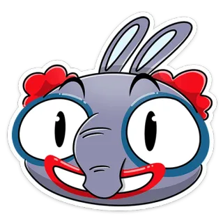 🤡 Dibujo animado, Cara, Gafas, Divertido, Personaje telegram sticker