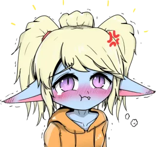 😣 Аниме, Мультфильм, Злой, Блондинка, Милый, Женский telegram sticker