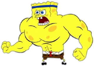 💪 Spongebob spongebob, squarepants, dessin animé, musclé, en colère telegram sticker