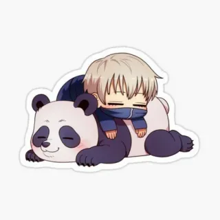 🥺 anime, chibi, panda, kawaii, cute, sleepy, sticker telegram sticker