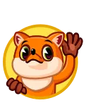 👋 fuchs, tier, cartoon, süß, aufkleber, winken telegram sticker