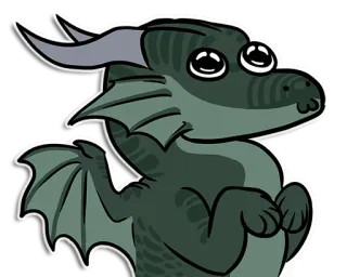 😋 dragão, desenho animado, fofo, asas, fantasia telegram sticker