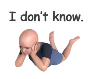 😔 I don't know. baby, lying, confused, thinking, unsure whatsapp sticker