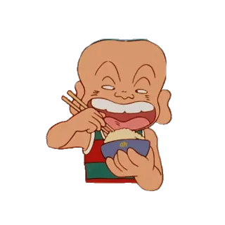 🍝 การ์ตูน, กิน, อาหาร, ข้าว, ตะเกียบ, ตัวละคร telegram sticker