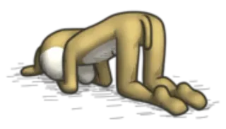 😞 animal, mamífero, reverencia, respetuoso, pose whatsapp sticker