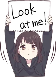 😡 Look at me! anime, girl, attention, cartoon telegram sticker