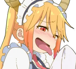 😛 Tohru Miss Kobayashi's Dragon Maid Anime, Naga, Pembantu, Lucu, Kartun, Lucu telegram sticker