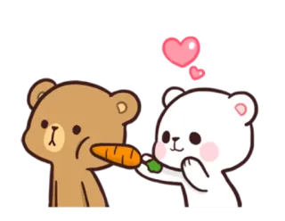 😙 desenho animado, urso, cenoura, fofo, amor, coração telegram sticker