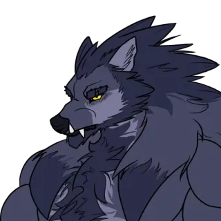 😡 sói, anthro, furry, động vật, sinh vật, quái vật telegram sticker