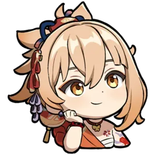 🙂 Yoimiya Genshin Impact อนิเมะ, เก็นชินอิมแพ็ค, โยิมิยะ, ตัวละคร, วิดีโอเกม telegram sticker