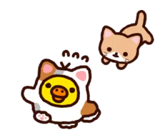 🐤 แมว, เป็ด, น่ารัก, สัตว์, การ์ตูน, สติกเกอร์ telegram sticker