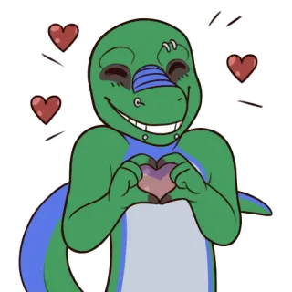 ❤ dinosaurus, hati, cinta, kartun, senang, lucu telegram sticker
