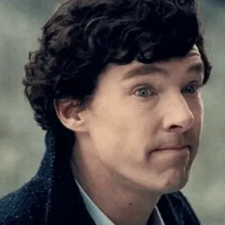 ⏳ Sherlock Holmes Sherlock 셜록, 베네딕트 컴버배치, bbc, 탐정, 드라마, 웃긴 얼굴 telegram sticker