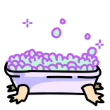 🛁 浴缸, 泡泡, 沐浴, 紫色, 放松, 清洁, 卫生 whatsapp sticker
