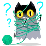 🤔 black cat whatsapp sticker