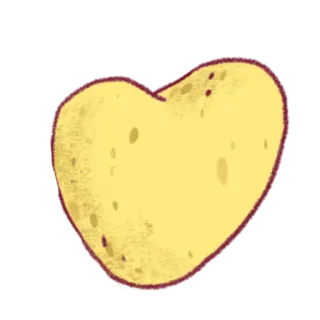 ❤️ сердце, любовь, желтый, форма telegram sticker