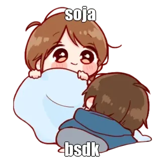 🙂 soja bsdk sticker, cartone animato, carino, anime whatsapp sticker
