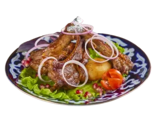 🍽 еда, блюдо, мясо, помидор, лук, салат telegram sticker