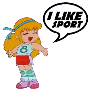 ⛹ I LIKE SPORT dibujos animados, chica, deporte, atlético, personaje, declaración telegram sticker