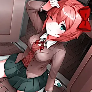 💗 Sayori Doki Doki Literature Club! Anime, Słodkie, Kawaii, Uczennica, Sayori, Doki Doki Literature Club, Postać z gry whatsapp sticker