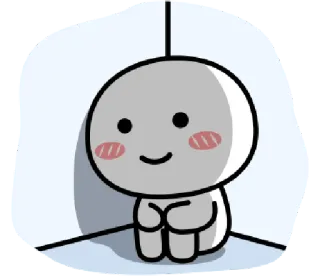 😔 mignon, kawaii, personnage, simple, minimaliste, dessin animé telegram sticker