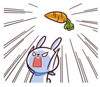 😡 Hase, Karotte, wütend, niedlich, Tier, Cartoon telegram sticker